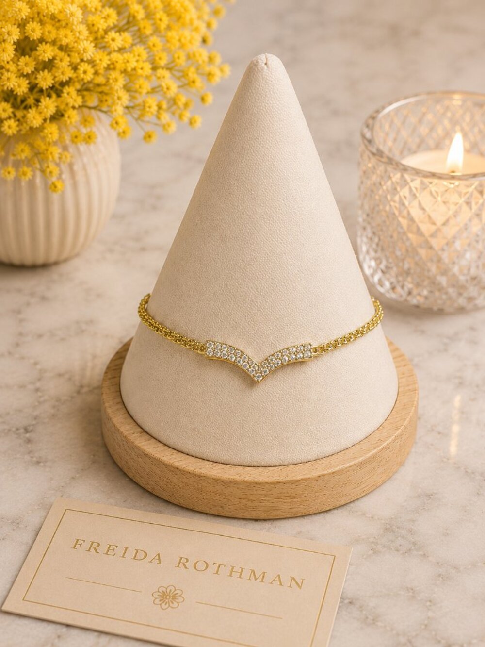 Freida Rothman Vault Gold Over Sterling Silver Curve Bracelet 7" $159 MSRP